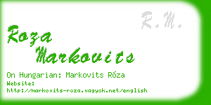 roza markovits business card